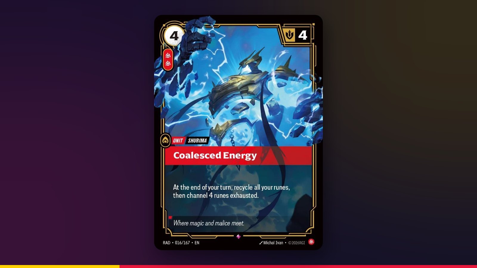 Coalesced Energy, a Shurima unit from Riftbound Radiance