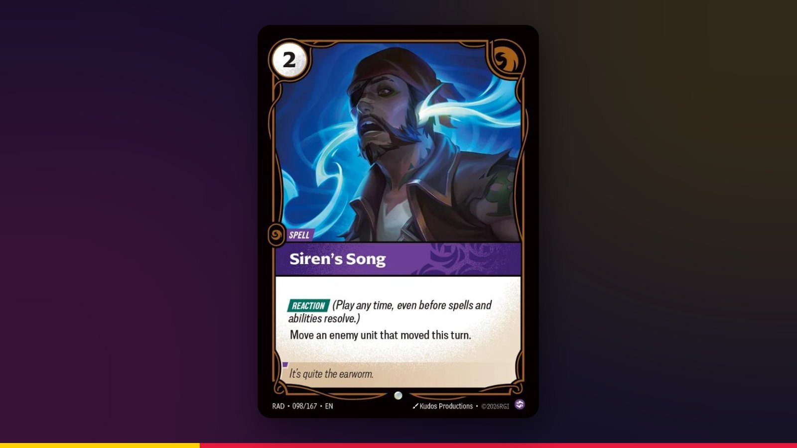 Siren's Song, a two-energy purple reaction spell from Riftbound Radiance